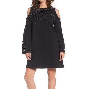 2x- cold shoulder sweatshirt dress
